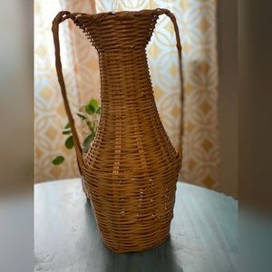 18” Tall Wicker Vase Boho